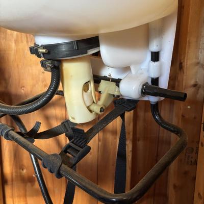 LOT 157: Shed Cleanout: Round-up Backpack Sprayer, Kayak/Canoe Roof Rack, Traveling Lawn Sprinkler