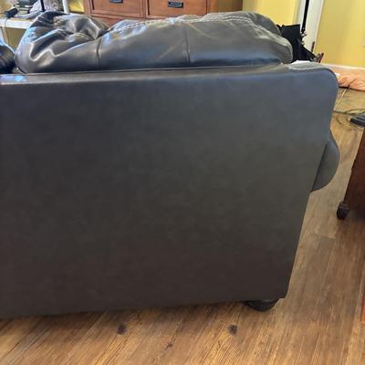 LOT 165: Faux Leather Sofa