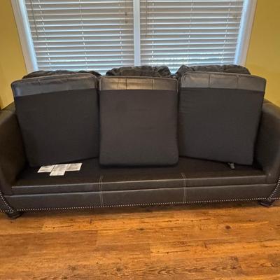 LOT 165: Faux Leather Sofa