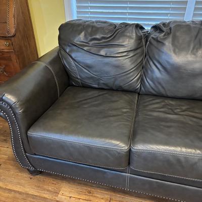 LOT 165: Faux Leather Sofa