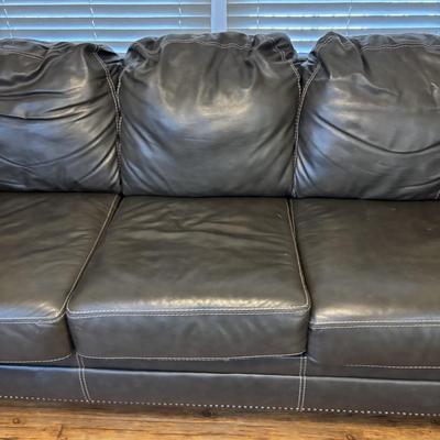 LOT 165: Faux Leather Sofa
