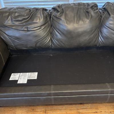 LOT 165: Faux Leather Sofa