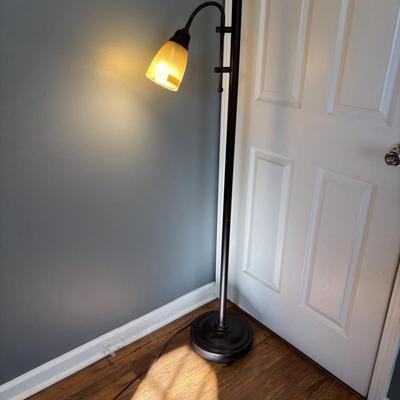 LOT 168: Oversized Accent Ottoman & Floor Lamp