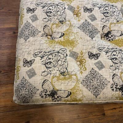 LOT 168: Oversized Accent Ottoman & Floor Lamp