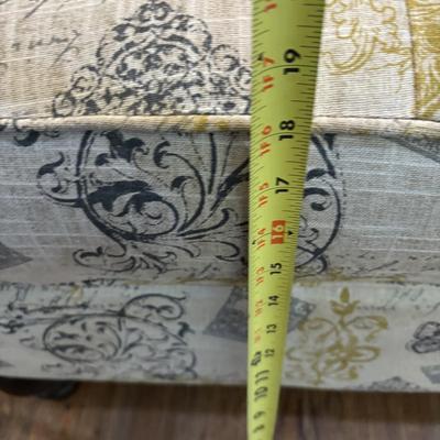 LOT 168: Oversized Accent Ottoman & Floor Lamp