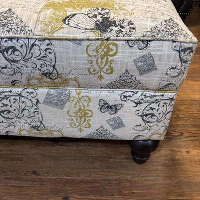 LOT 168: Oversized Accent Ottoman & Floor Lamp