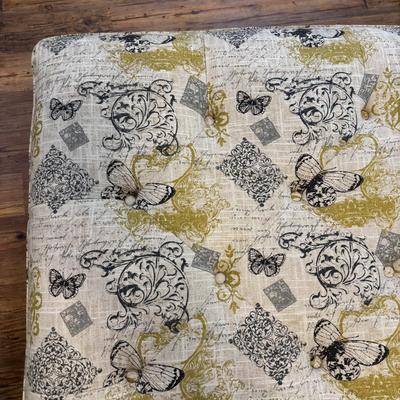 LOT 168: Oversized Accent Ottoman & Floor Lamp