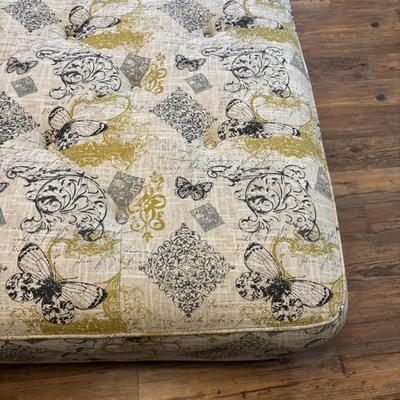 LOT 168: Oversized Accent Ottoman & Floor Lamp