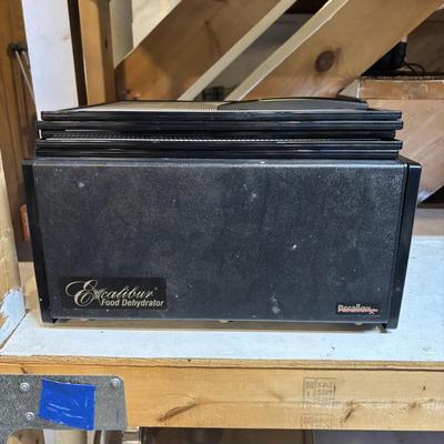 LOT 172: Basement Finds Kitchen Appliances: Crock Pot, All-Clad Roasting Pan, T-Fal Oti Grill, Cuisinart Coffee Pot, Excalibur Food...