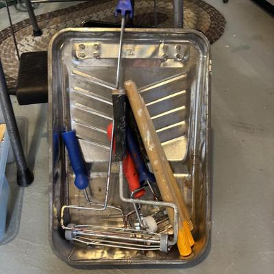 LOT 173: Werner 3-Step Folding Ladder w/Project Tray & More