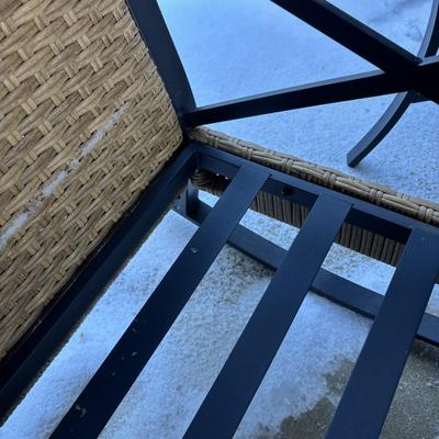 LOT 179: Matching Patio Rocking Chairs & Accent Table