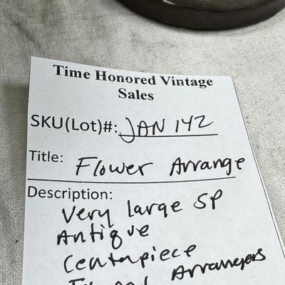 Plated Silver fernery Centerpiece Bowl with Pierced Lid Floral arranging