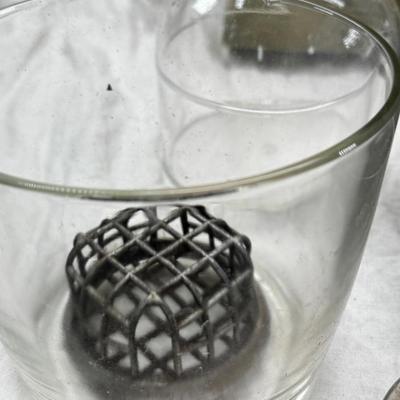 Plated Silver fernery Centerpiece Bowl with Pierced Lid Floral arranging