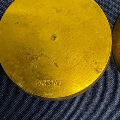 Vintage Engraved Brass Coasters – Hand Etched Floral Design – Set of 4 – India