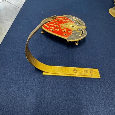 Vintage Brass Pot rest and wall hook