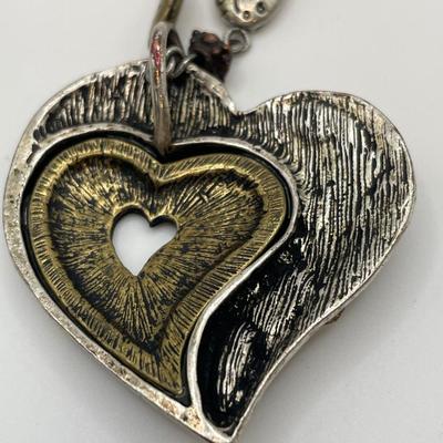 Mixed metal pendant, reverse dragonfly & unique pendant