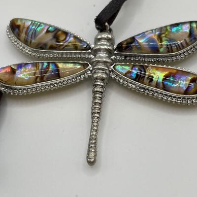 Mixed metal pendant, reverse dragonfly & unique pendant