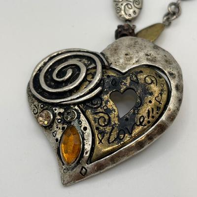 Mixed metal pendant, reverse dragonfly & unique pendant