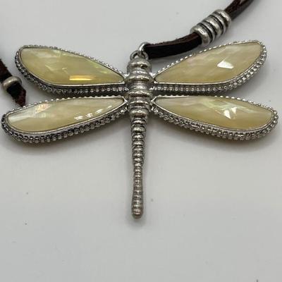 Mixed metal pendant, reverse dragonfly & unique pendant