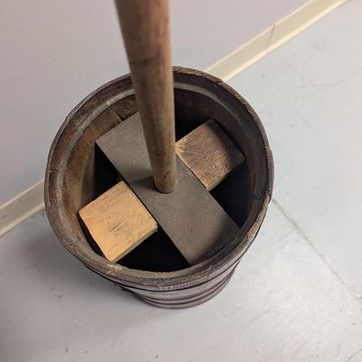 Vintage Wooden Butter Churn w/ Dasher & Lid