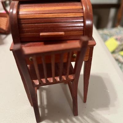 Wooden doll desk and chair