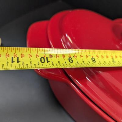 Bella Casa By Ganz Valerio Ceramic Covered Butter Dish & Chantel Red Heart Casserole Dish 2 1/2 Quarts