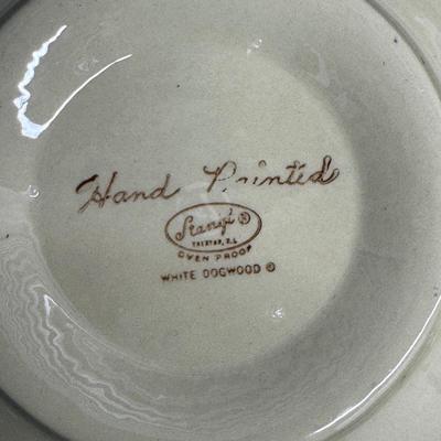 Sandland Primitives White Dogwood Tiered Stand & Bowl – Hand Painted Stoneware