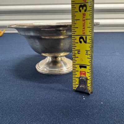 Antique sterling silver weighted footed bowl