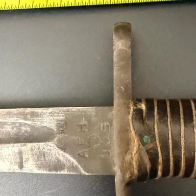 WW2 Military Bayonet with Scabbard plus 3 Badges