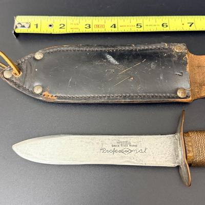 Antique c1920’s or earlier Russell Green River works Knife & Sheath