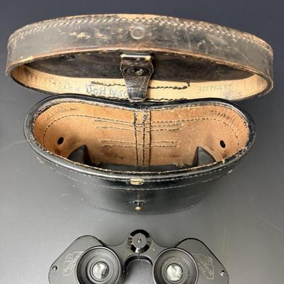 WW2 German Binoculars by G. Rodensock with Leather Case