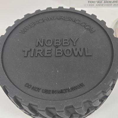 LOT 35: Wrenchware Knobby Tread Rubberized Tire Bowl, Spencer Gifts' 1996 Christmas Expo in Reno Budweiser Mug, Gamer Bowl &...