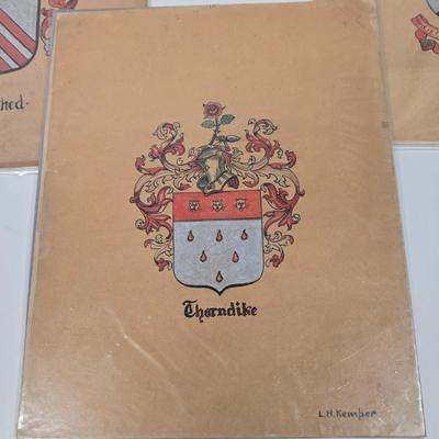 LOT 37: Multiple Family Crests, 3 Fenton Bicentennial Commemorative Plates, Miniature Liberty Bell, Pictorial History of the Great Civil...