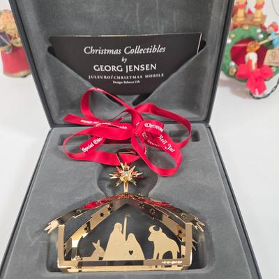 LOT 38: Vintage National No. 7W Christmas Tree Holder, Christmas Ball Ornaments from The Corning Collection, Georg Jensen Special Edition...
