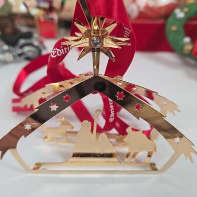 LOT 38: Vintage National No. 7W Christmas Tree Holder, Christmas Ball Ornaments from The Corning Collection, Georg Jensen Special Edition...