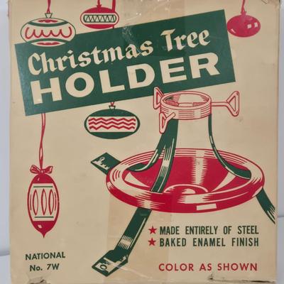 LOT 38: Vintage National No. 7W Christmas Tree Holder, Christmas Ball Ornaments from The Corning Collection, Georg Jensen Special Edition...