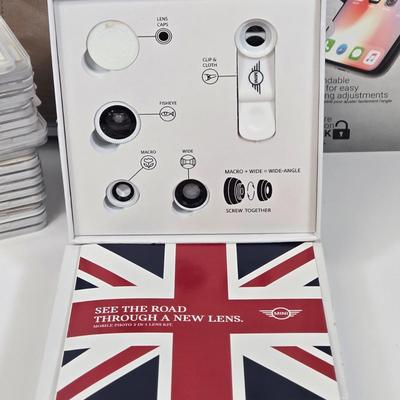 LOT 39: Notebook Travel Surge Protecter, Tech and Go Braided Earphones, Soleus Running Watch, Dashboard Phone Mount, Multiple Screen...