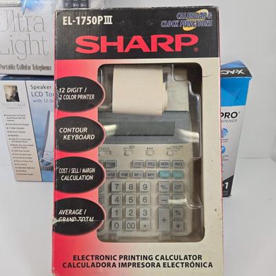 LOT 40: Home Office Lot Including Mechanical Postal Scale, Cross Classic Century Black Lacquer Ballpoint Pen, X-ACTO School Pro Electric...