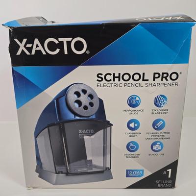 LOT 40: Home Office Lot Including Mechanical Postal Scale, Cross Classic Century Black Lacquer Ballpoint Pen, X-ACTO School Pro Electric...