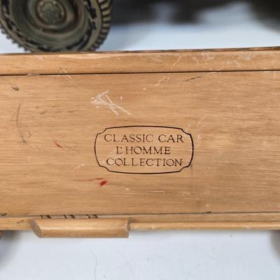 LOT 81: G.I. Joe 1941 Willys MB Jeep Toy, United Airlines Plane Toy, Wooden Model Car, Auburn Rubber Company Toy Tractor, and Plastic Horse