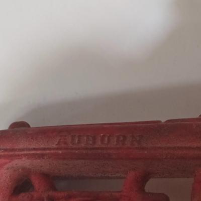 LOT 81: G.I. Joe 1941 Willys MB Jeep Toy, United Airlines Plane Toy, Wooden Model Car, Auburn Rubber Company Toy Tractor, and Plastic Horse