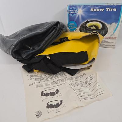 LOT 82: Snow Zone 36-inch Diameter Inflatable Snow Tube and Rubber Bouncing Tube