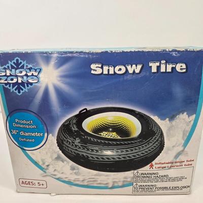 LOT 82: Snow Zone 36-inch Diameter Inflatable Snow Tube and Rubber Bouncing Tube