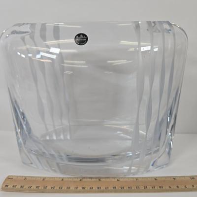 LOT 87: Rosenthal Crystal Pillow Vase Cut Vertical Waves, RCR Toscana Wine Carafe Italian Tuscan Crystal, and Lenox Windswept Clear Cut...