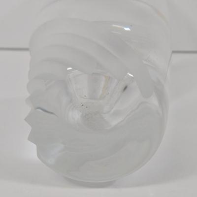 LOT 87: Rosenthal Crystal Pillow Vase Cut Vertical Waves, RCR Toscana Wine Carafe Italian Tuscan Crystal, and Lenox Windswept Clear Cut...