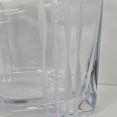 LOT 87: Rosenthal Crystal Pillow Vase Cut Vertical Waves, RCR Toscana Wine Carafe Italian Tuscan Crystal, and Lenox Windswept Clear Cut...