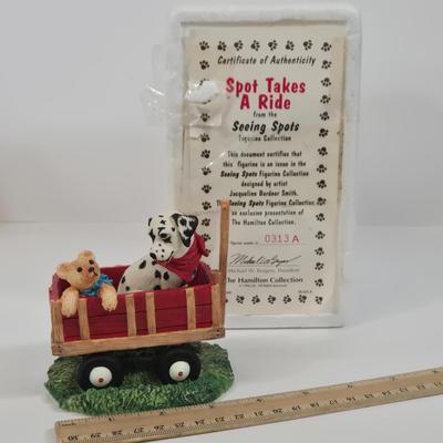 LOT 89: Vintage Fireman Candle, 1996 The Hamilton Collection Spot Takes A Ride, and Disney Parks Alice In Wonderland Tea For One Teapot...