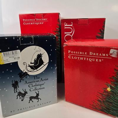 LOT 90: Possible Dreams Clothtique Santa Figurines with Original Boxes