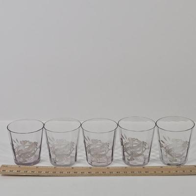 LOT 91: Glass Trifle Bowl, Handled Dessert Plate, Two Boxes of Luminarc Cordial Glasses, Silverplate Deep Silver Heart Shaped Nut Candy...