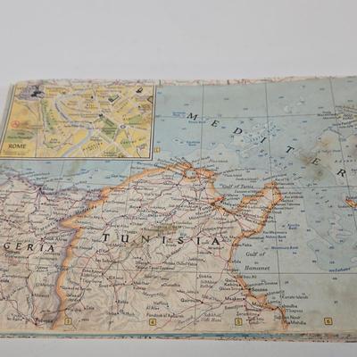 LOT 95: Travel Lot Including Vintage Maps, Brochures, Berlitz Interpreter, Postcards, Stamps, and More